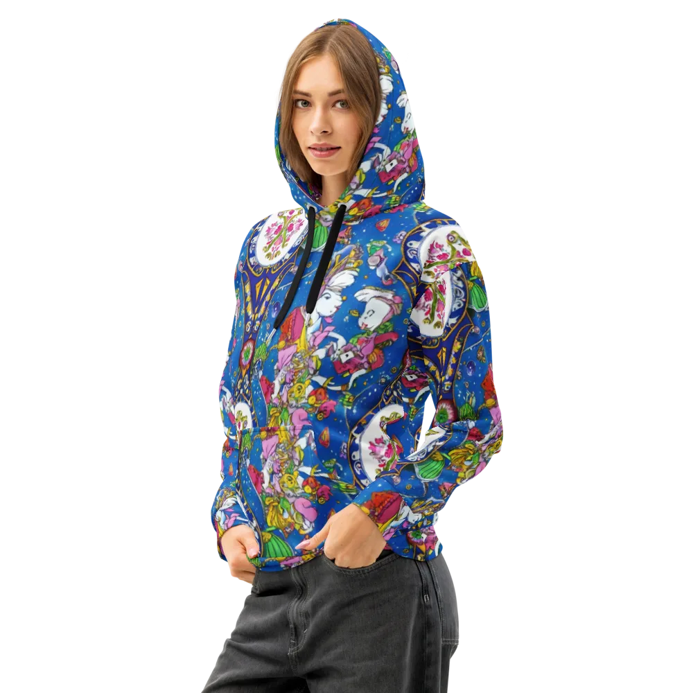 Galactic Masquerade on Cotton Hoodie — Left Front