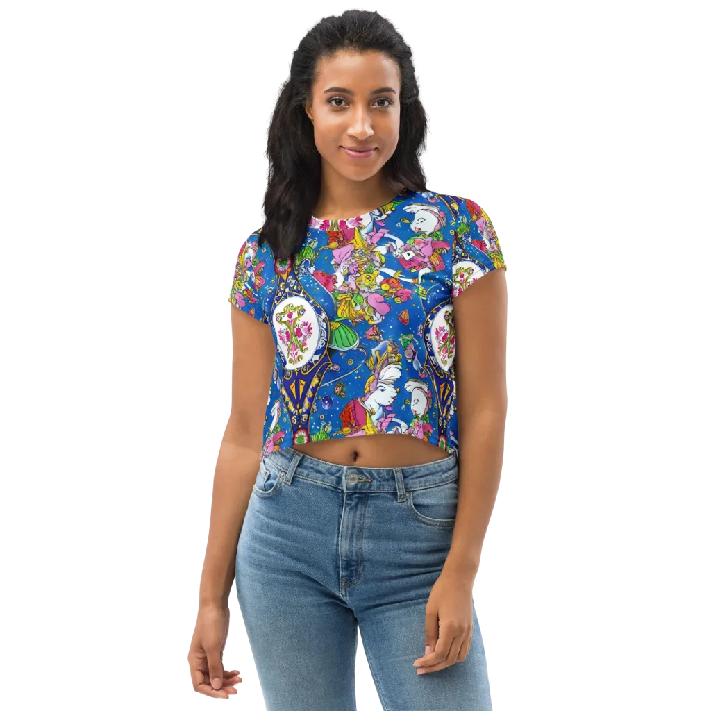 Galactic Masquerade on Crop Tee — Front