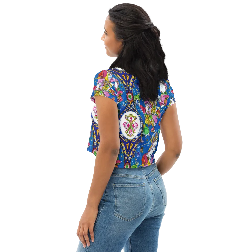 Galactic Masquerade on Crop Tee — Left Back