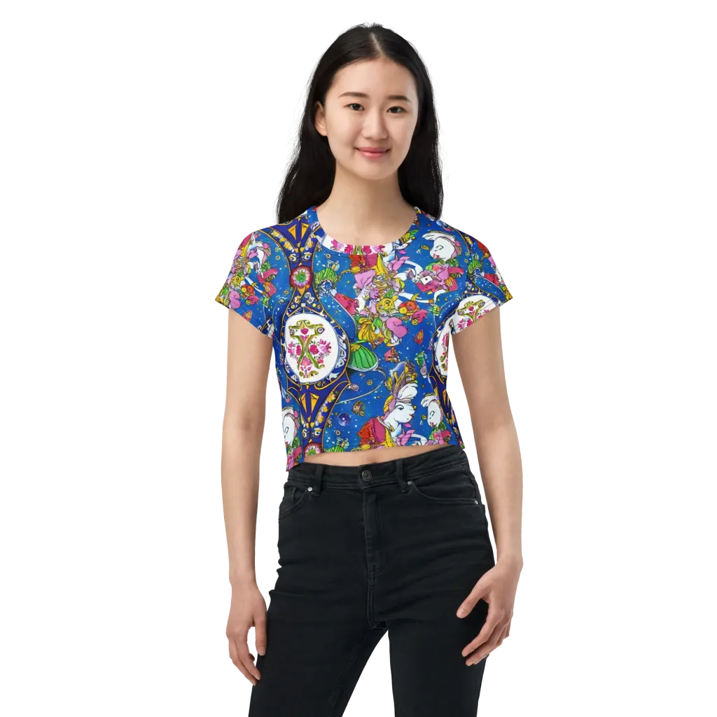 Galactic Masquerade on Crop Tee — Front