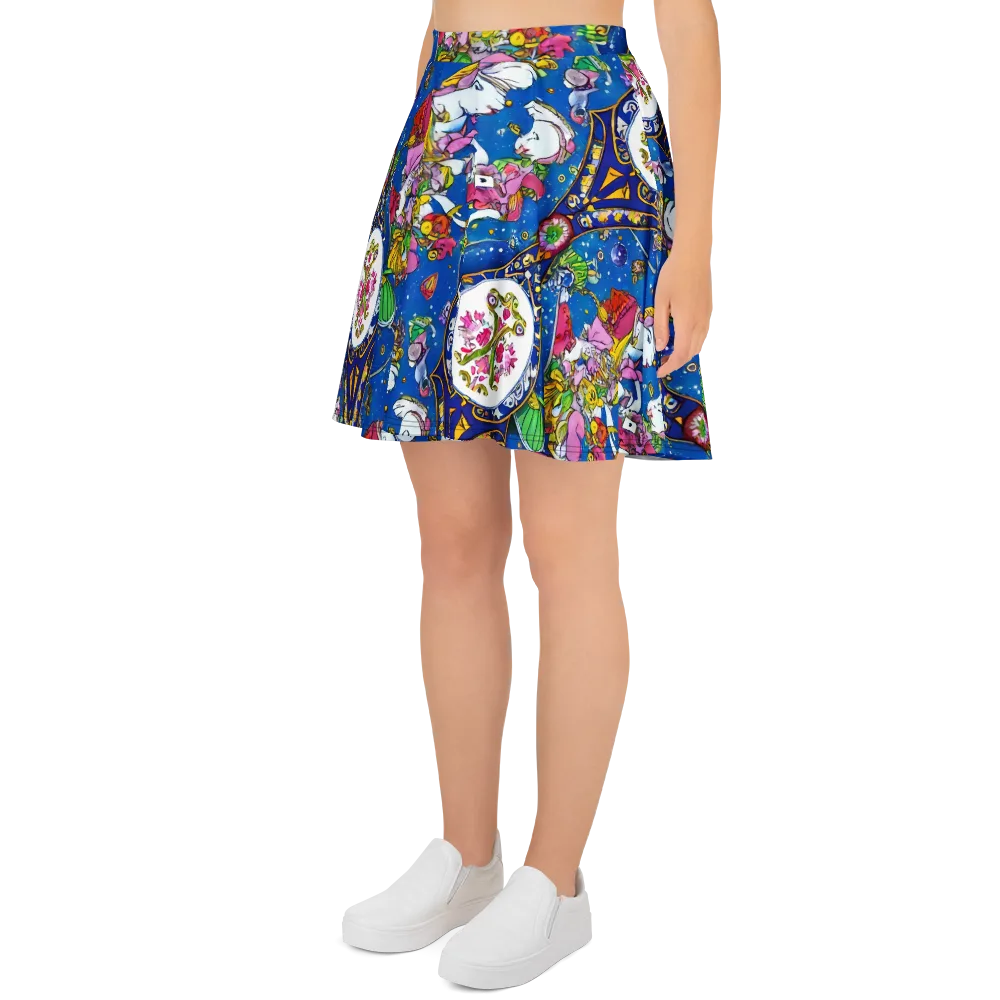 Galactic Masquerade on Skater Skirt — Left