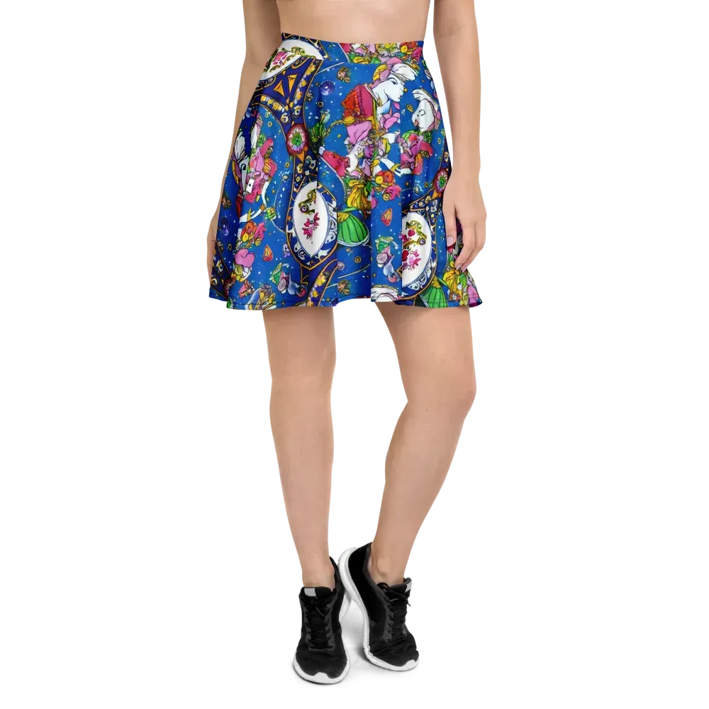Galactic Masquerade on Skater Skirt — Front