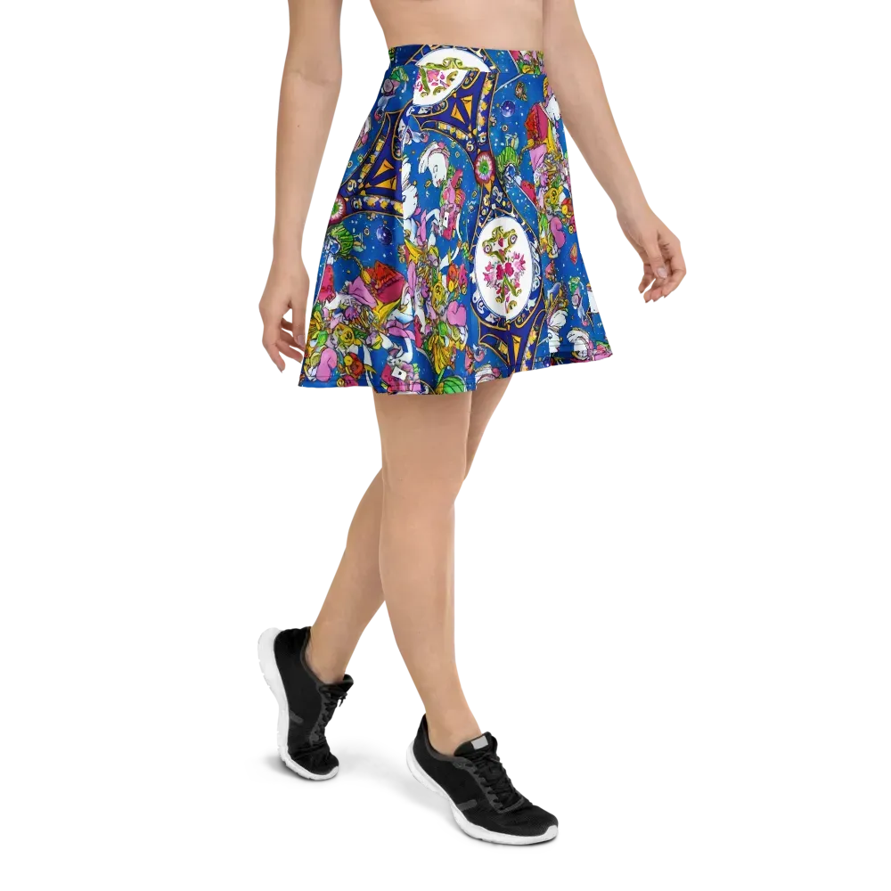 Galactic Masquerade on Skater Skirt — Right