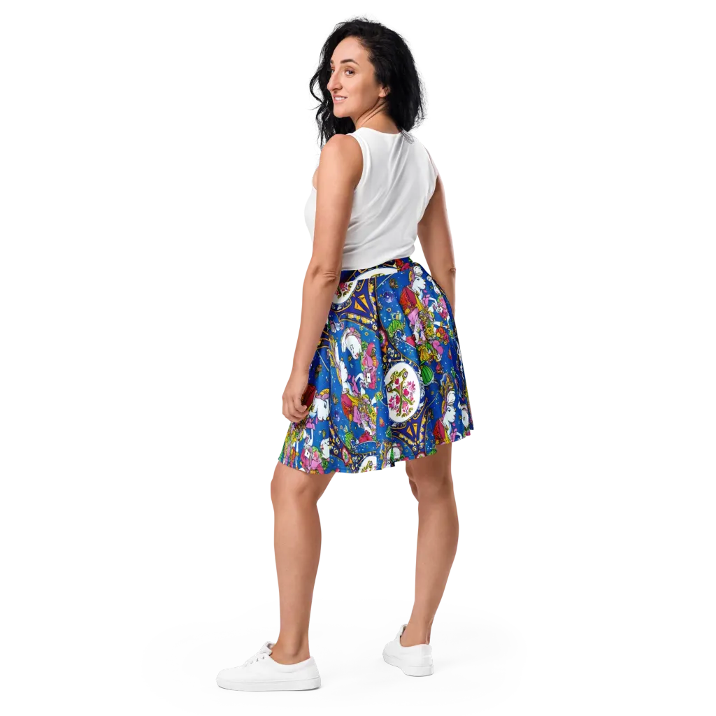 Galactic Masquerade on Skater Skirt — Back