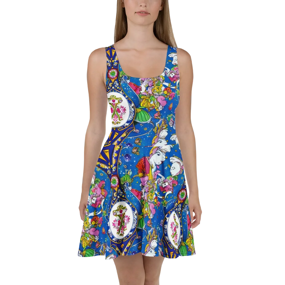 Galactic Masquerade on Skater Dress — Front