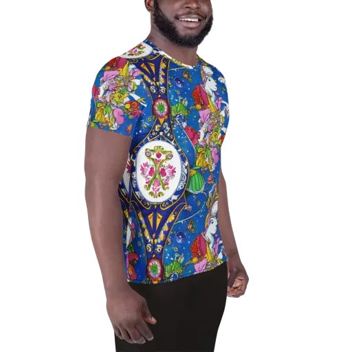 Galactic Masquerade on a Men's Athletic T-Shirt
