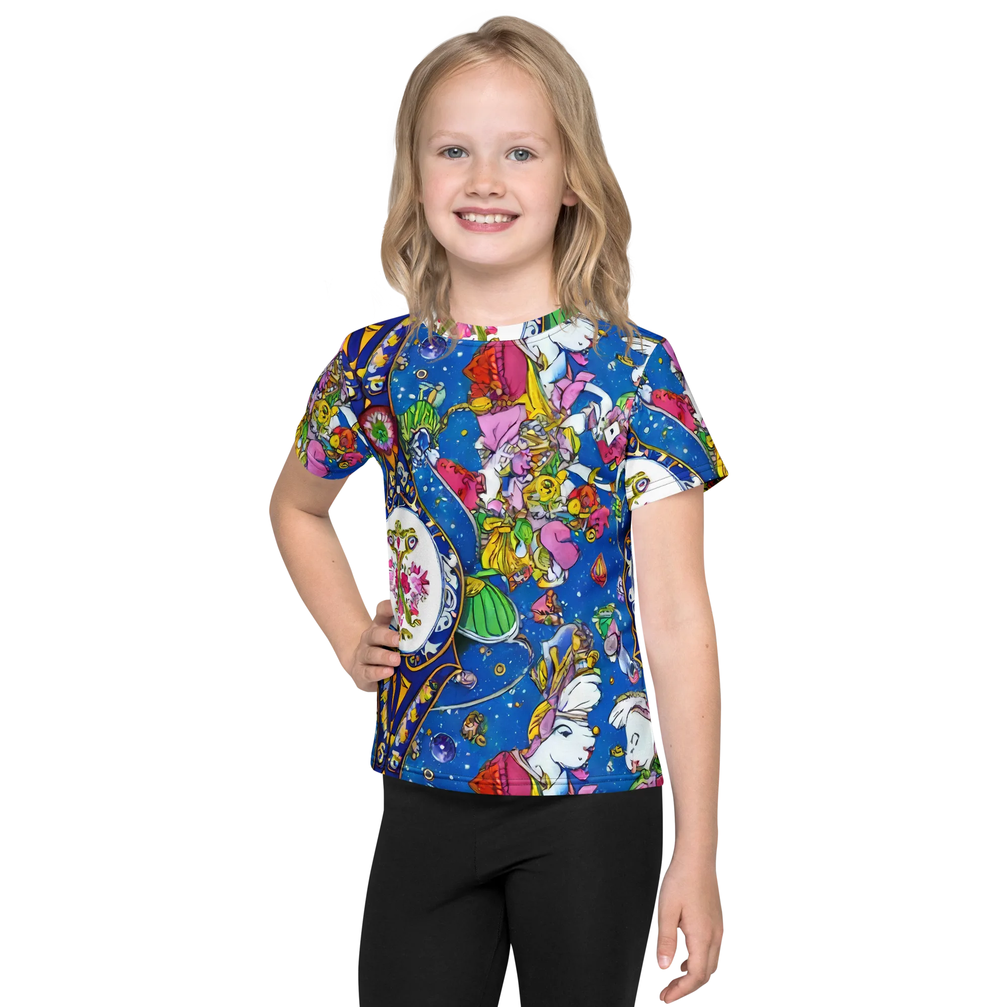 Galactic Masquerade on Kids Crew Neck T-Shirt — Front