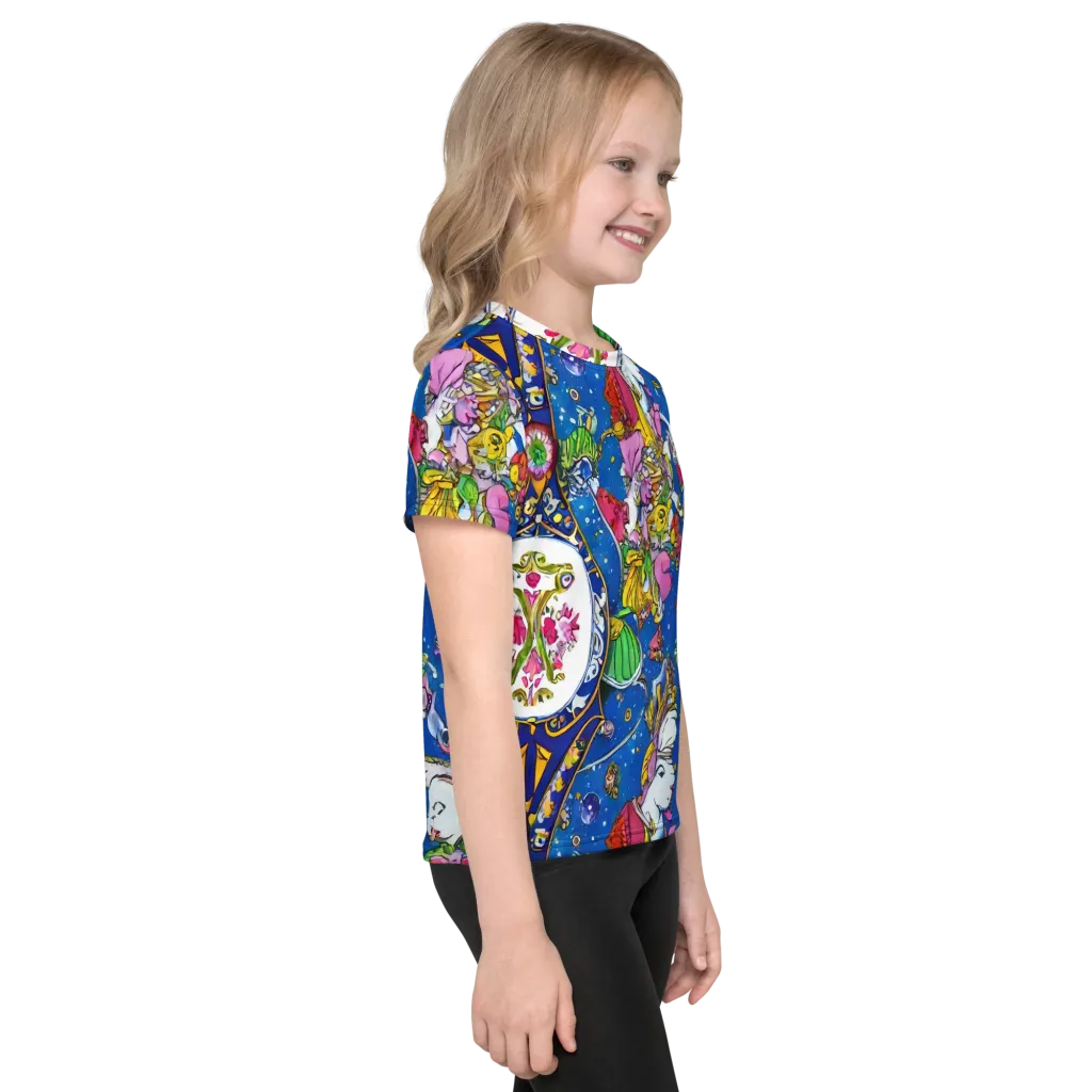 Galactic Masquerade on Kids Crew Neck T-Shirt — Right