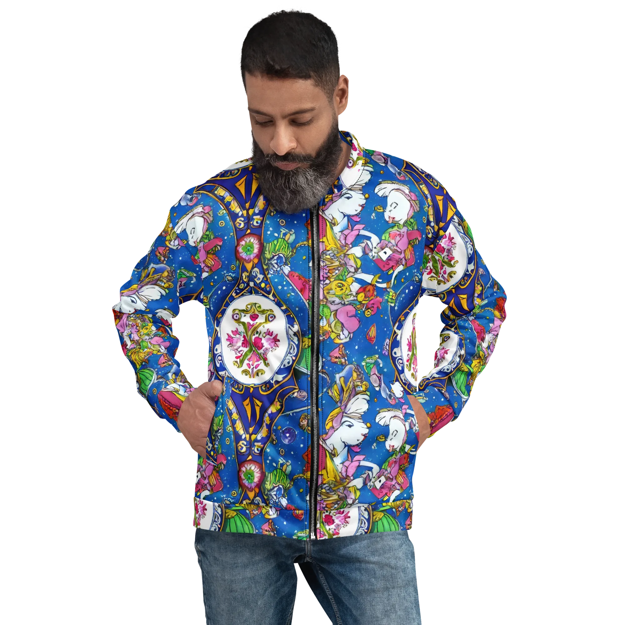 Galactic Masquerade on Bomber Jacket — Front