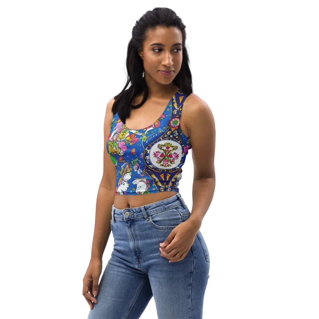 Galactic Masquerade on Crop Top — Left Front