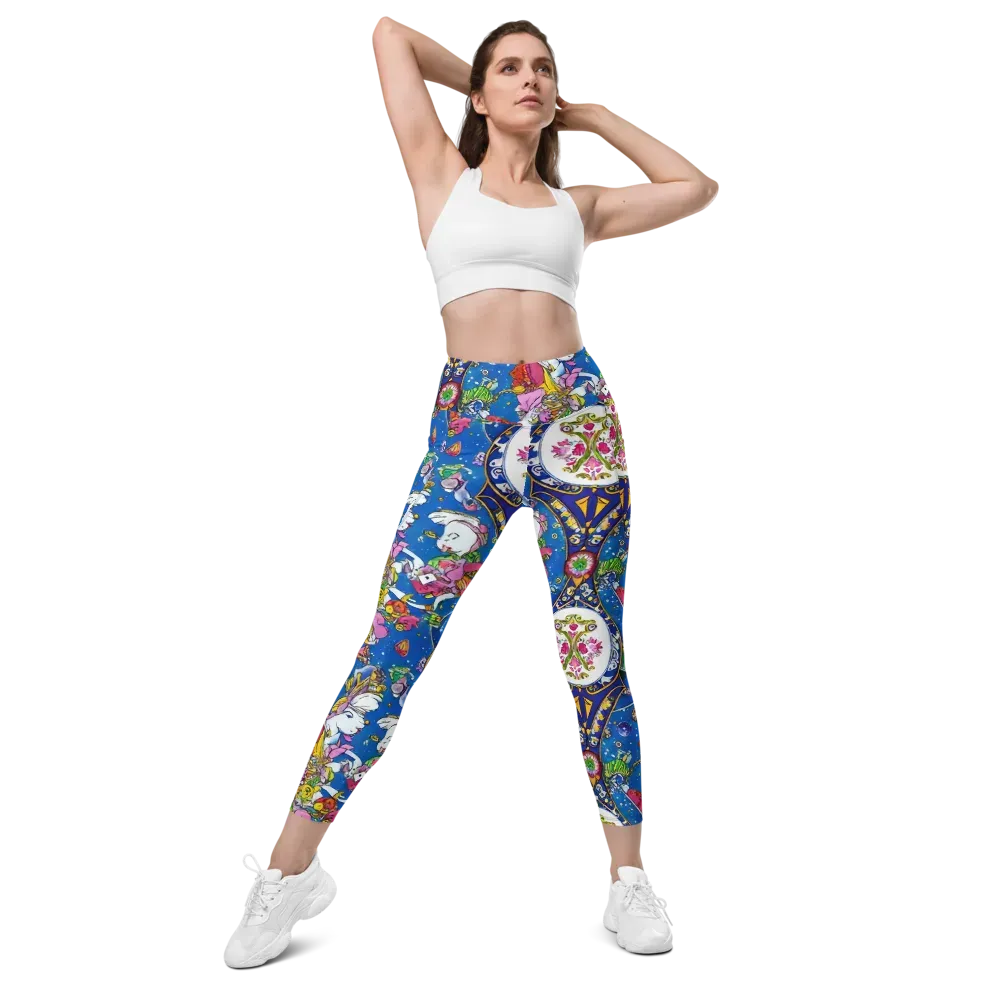 Galactic Masquerade on Leggings with Pockets — Front
