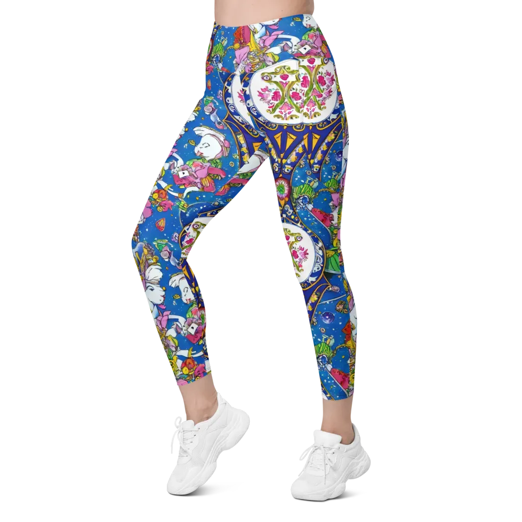 Galactic Masquerade on Leggings with Pockets — Left Front