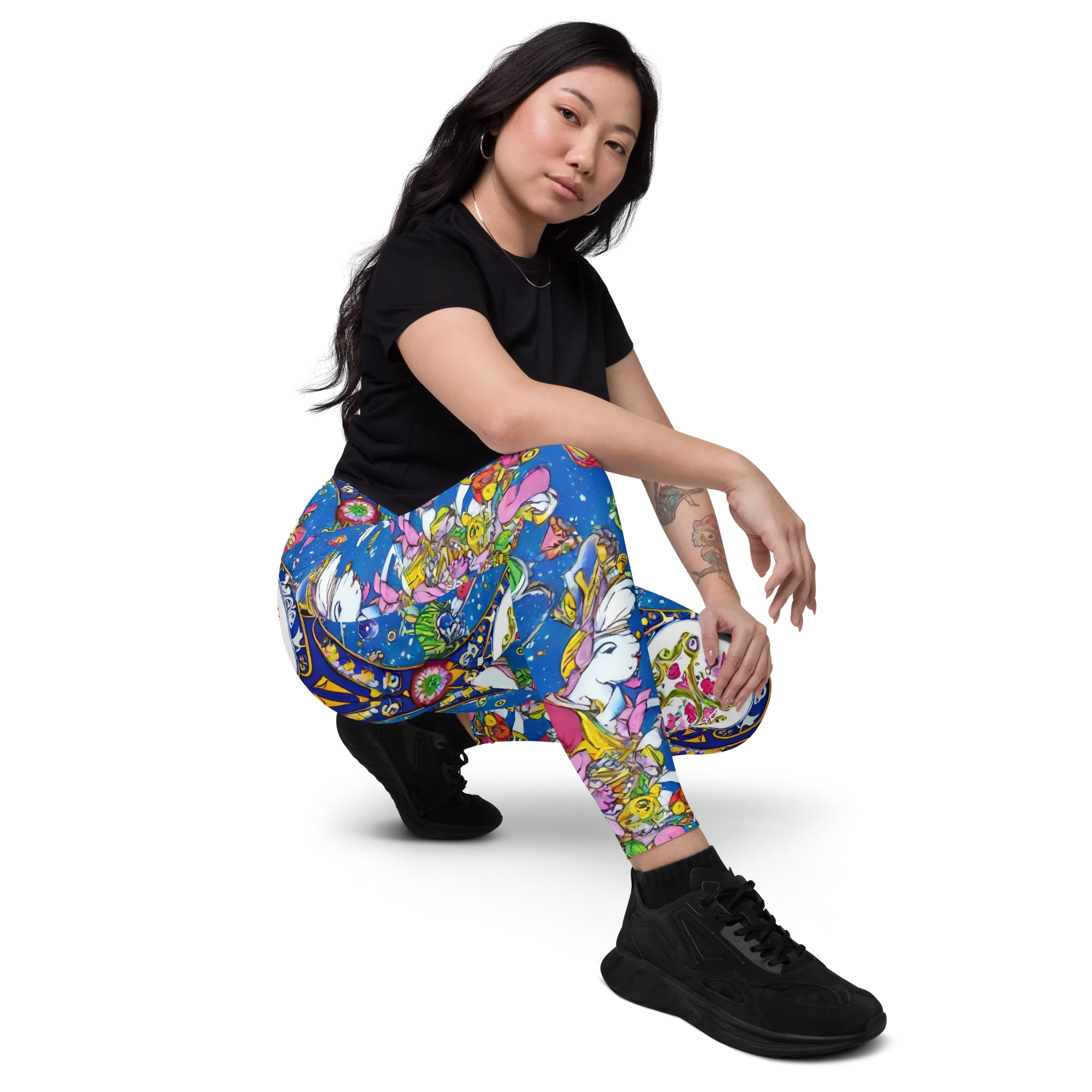 Galactic Masquerade on Leggings with Pockets — Right Front