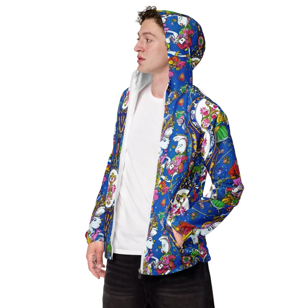 Galactic Masquerade on Men's Windbreaker — Left Front