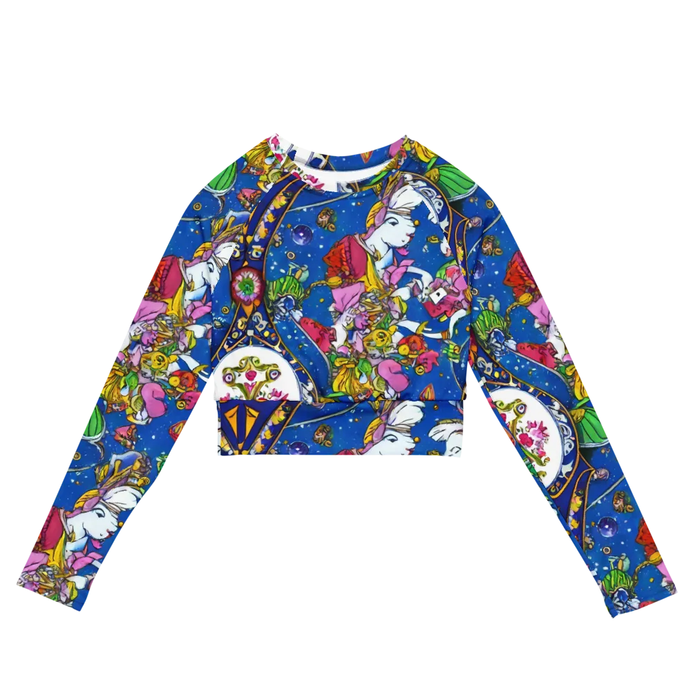 Galactic Masquerade on Long Sleeve Crop Top — Front