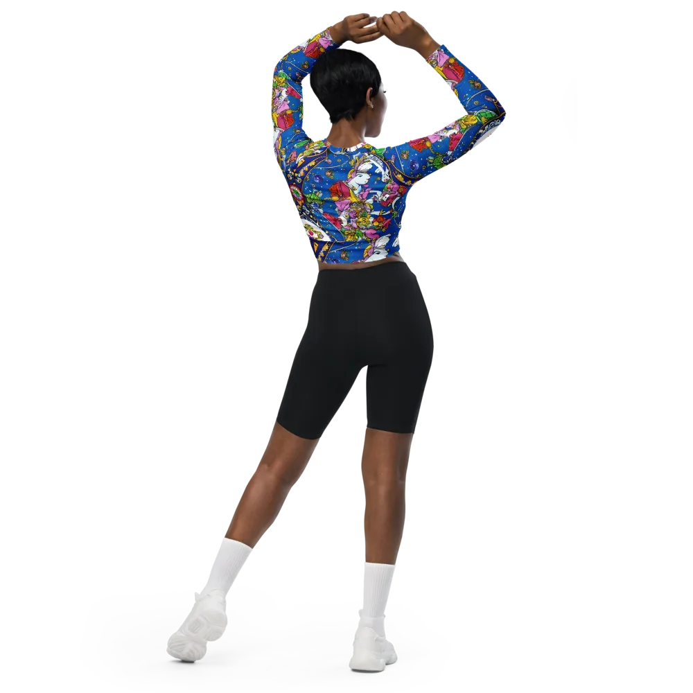 Galactic Masquerade on Long Sleeve Crop Top — Back
