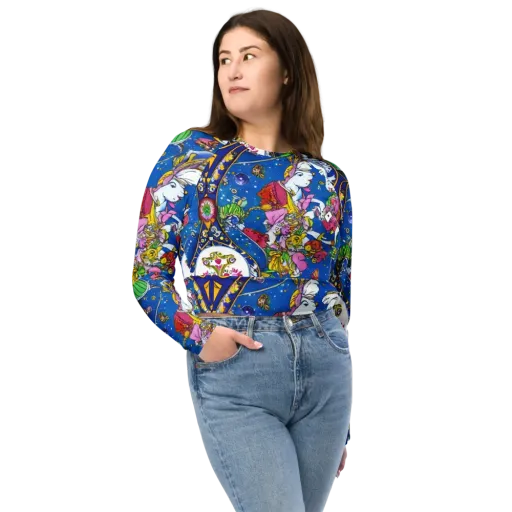 Galactic Masquerade on a Long Sleeve Crop Top