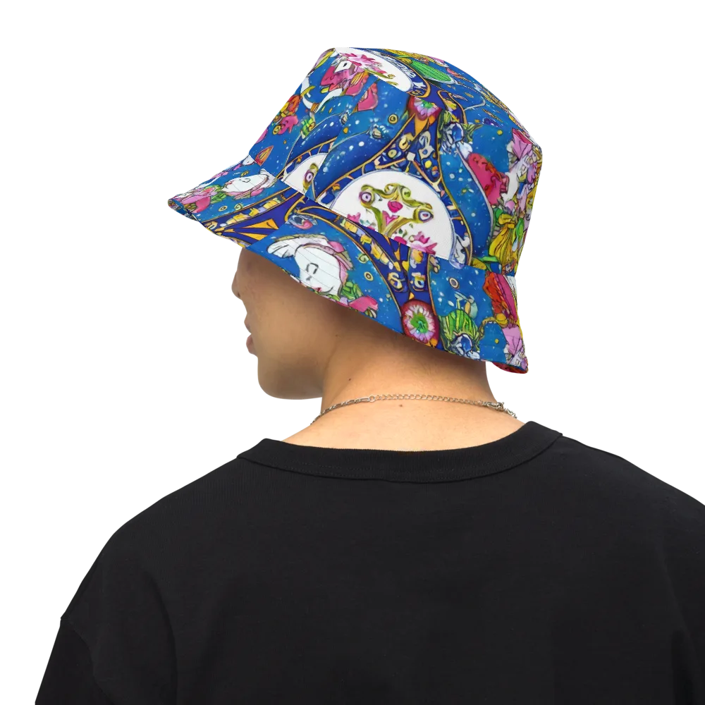 Galactic Masquerade on Reversible Bucket Hat — Back Inside