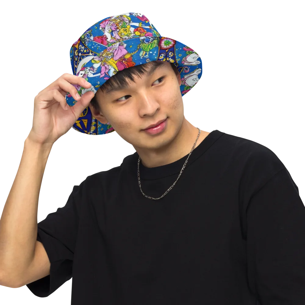 Galactic Masquerade on Reversible Bucket Hat — Front Inside