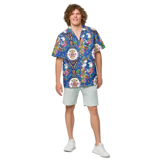 Galactic Masquerade on a Button Shirt