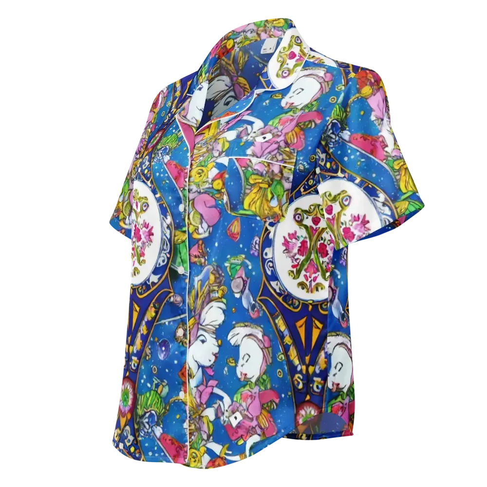 Galactic Masquerade on Women's Short Sleeve Pajama Top — Left Front