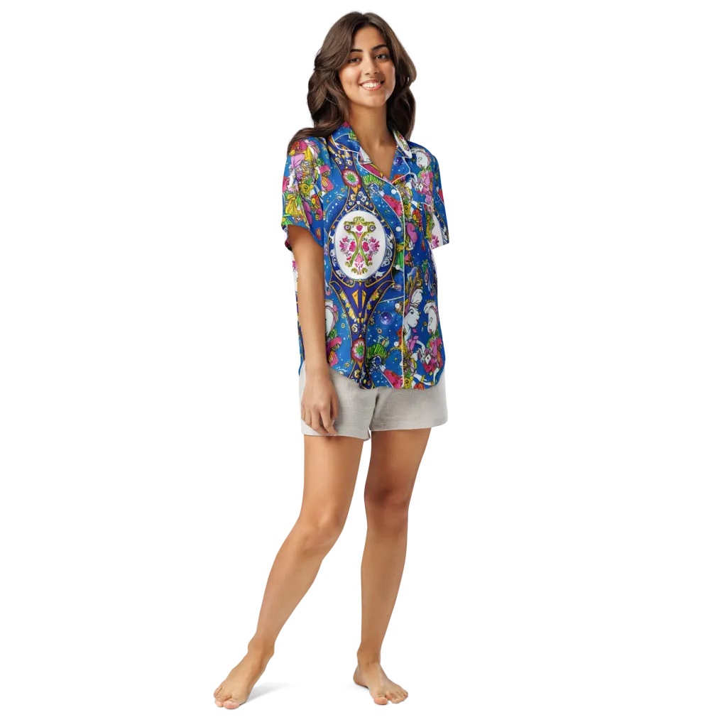 Galactic Masquerade on Women's Short Sleeve Pajama Top — Front