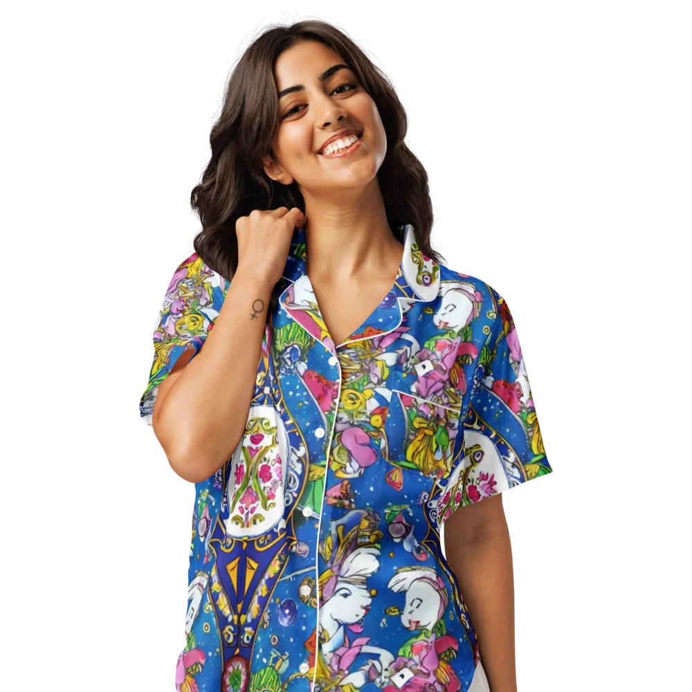 Galactic Masquerade on Women's Short Sleeve Pajama Top — Front