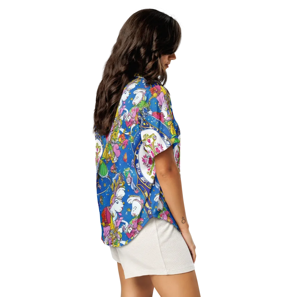 Galactic Masquerade on Women's Short Sleeve Pajama Top — Right Back