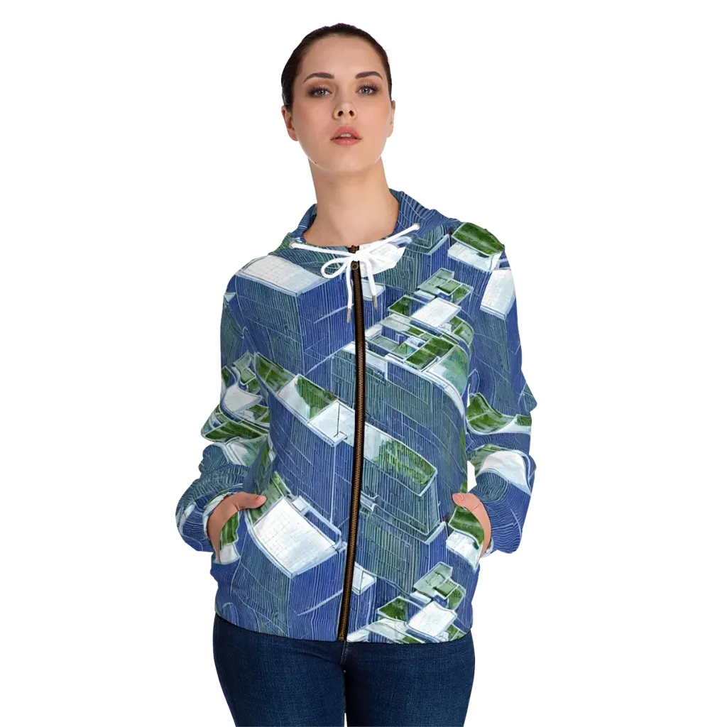 Urban Eden on Women's Full-Zip Hoodie — Front On Person