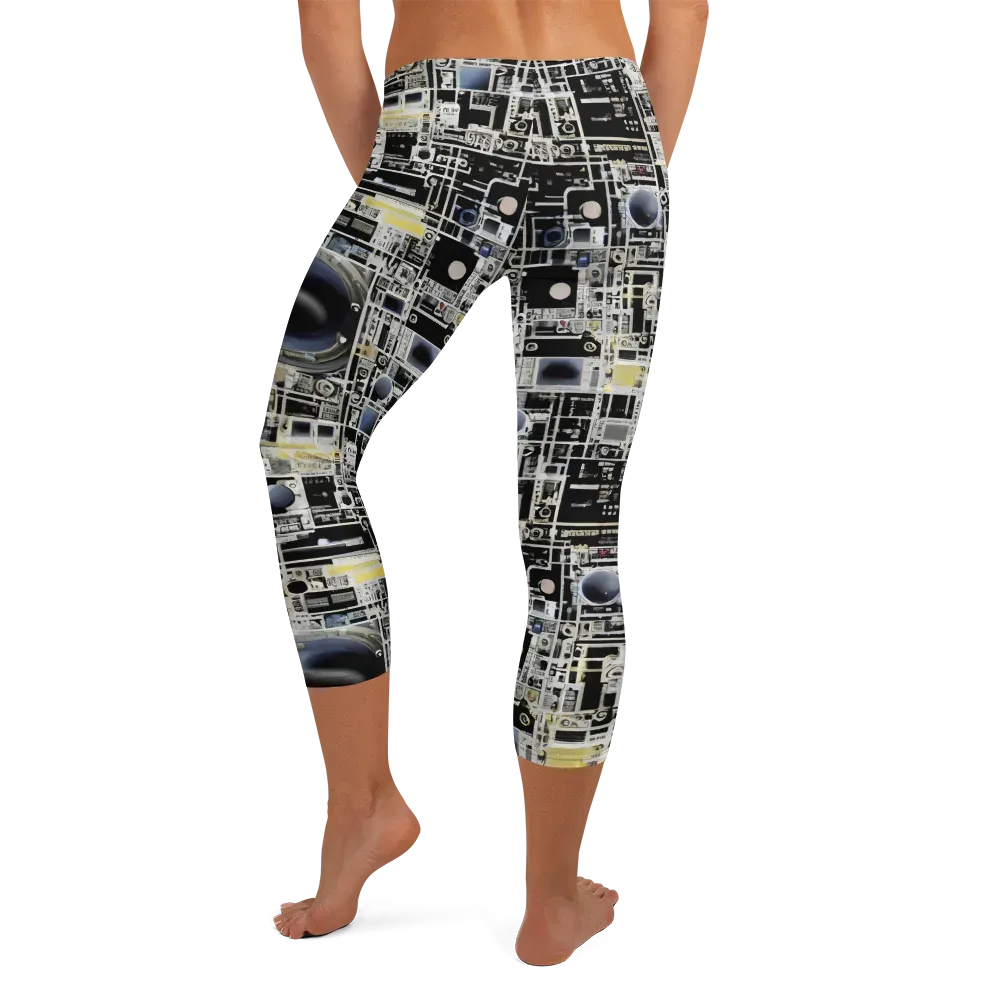 Midnight Control Grid on Capri Leggings — Back