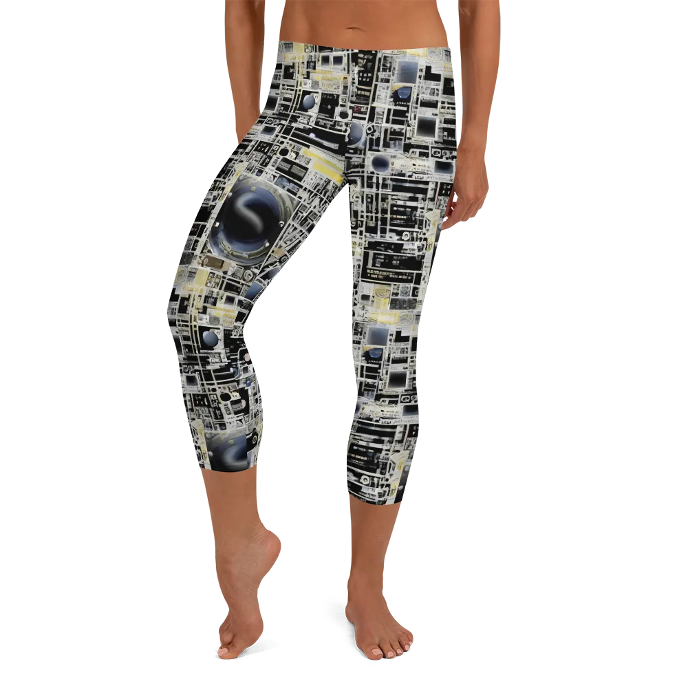 Midnight Control Grid on Capri Leggings — Front