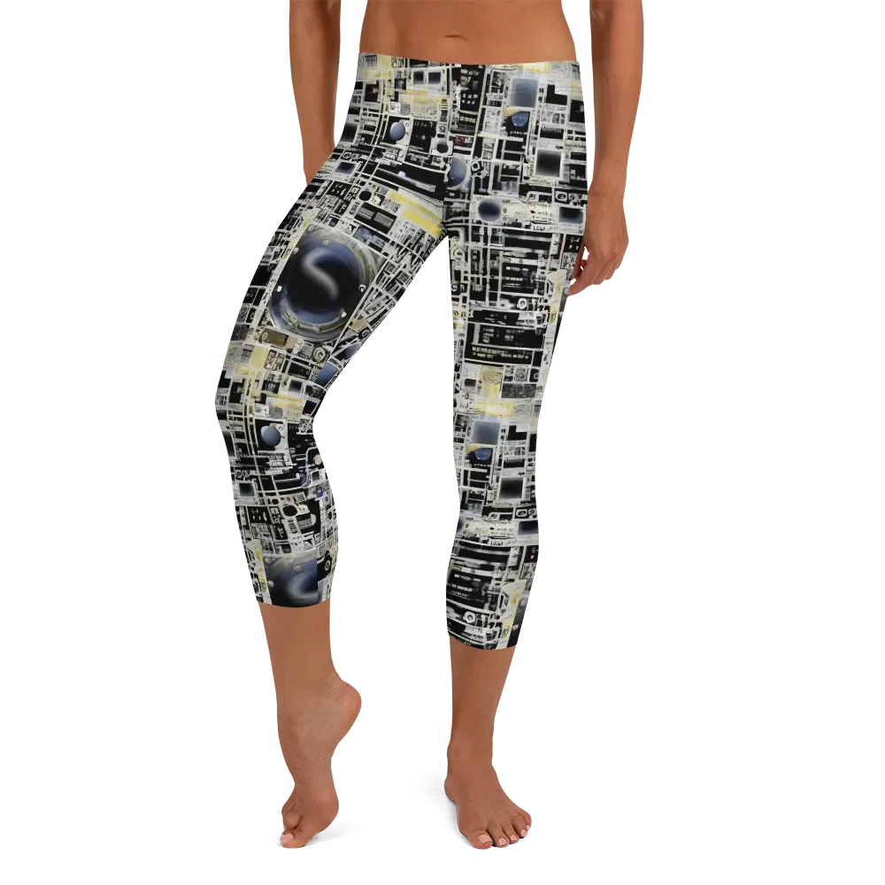 Midnight Control Grid on Capri Leggings — Front