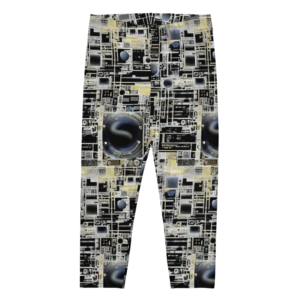 Midnight Control Grid on Capri Leggings — Front