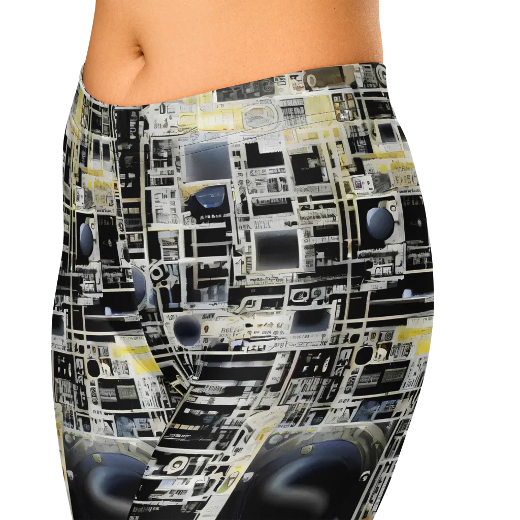 Midnight Control Grid on Capri Leggings — Zoomed-in