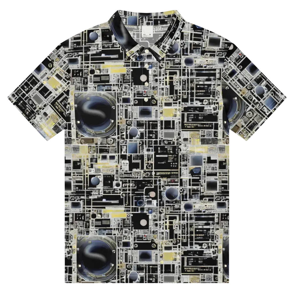 Midnight Control Grid on Men's Slim Fit Polo Shirt — Front