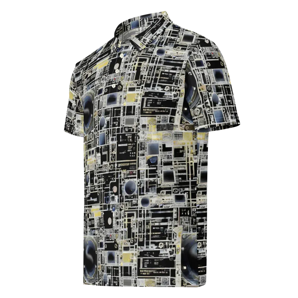 Midnight Control Grid on Men's Slim Fit Polo Shirt — Left Front