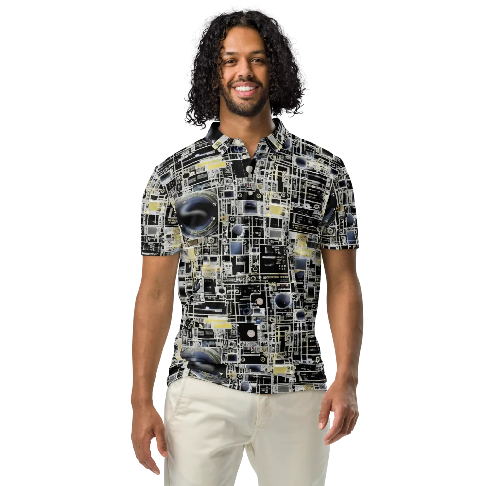 Midnight Control Grid on Men's Slim Fit Polo Shirt — Front