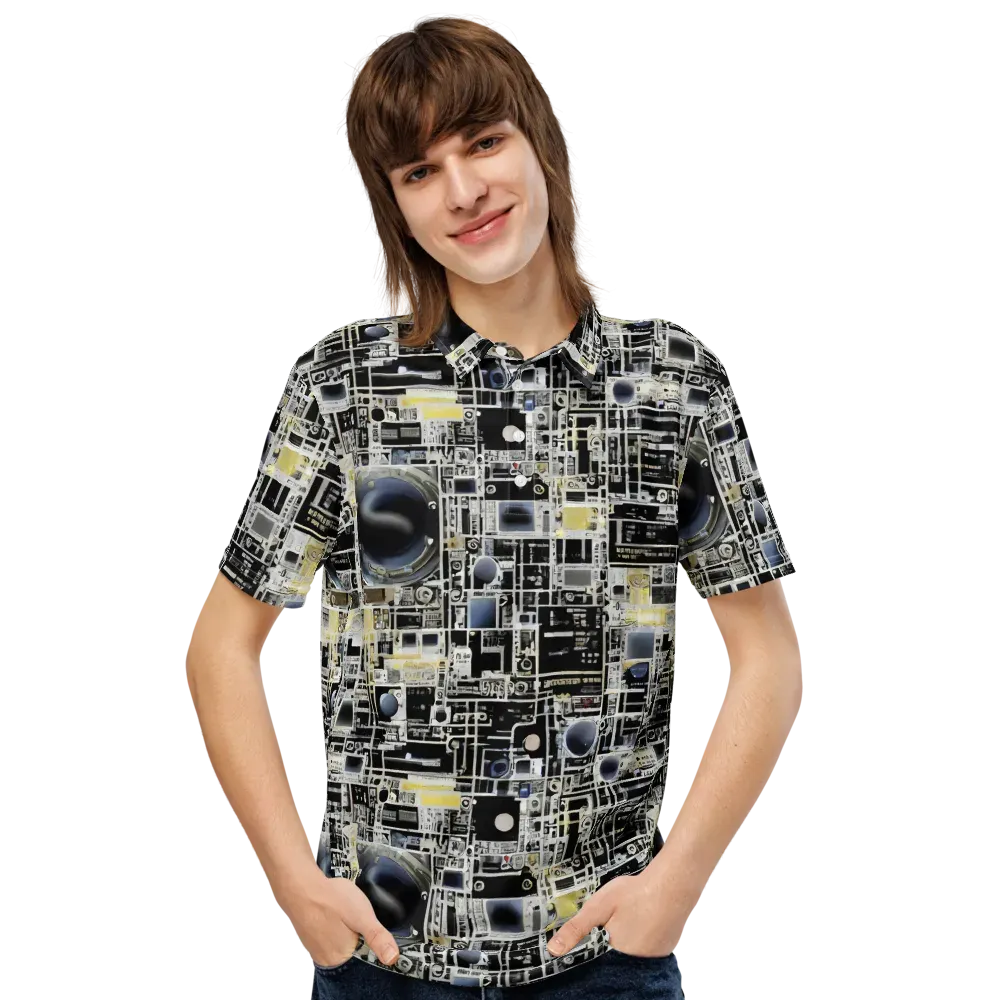 Midnight Control Grid on Men's Slim Fit Polo Shirt — Front