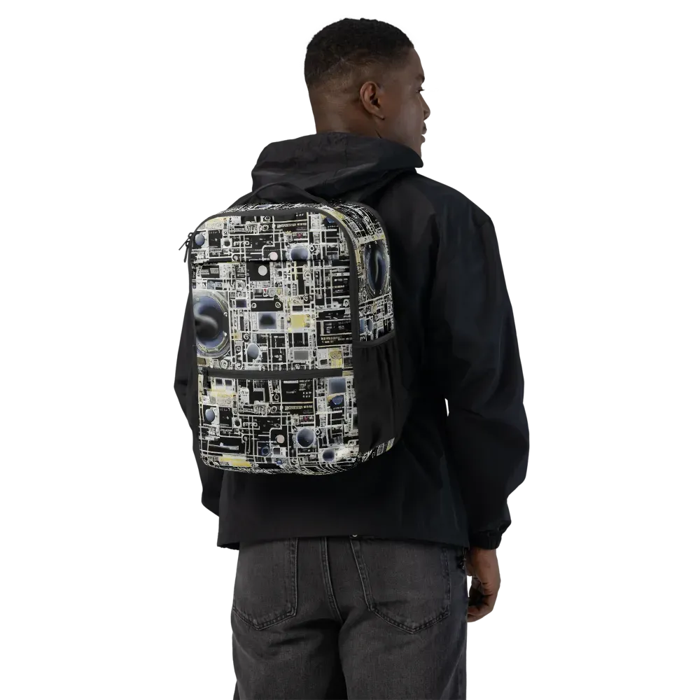 Midnight Control Grid on Utility Backpack — Back