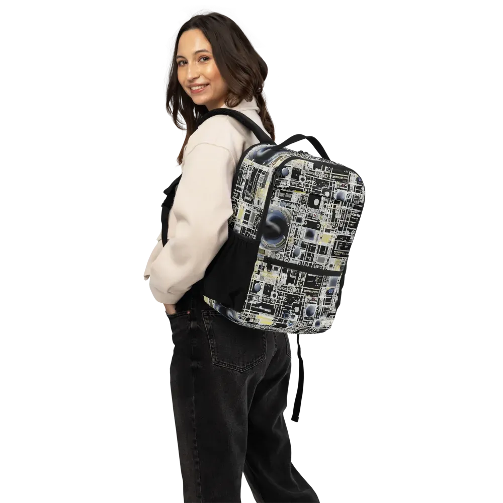 Midnight Control Grid on Utility Backpack — Back