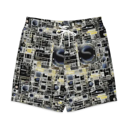 Midnight Control Grid on a Men's Board Shorts