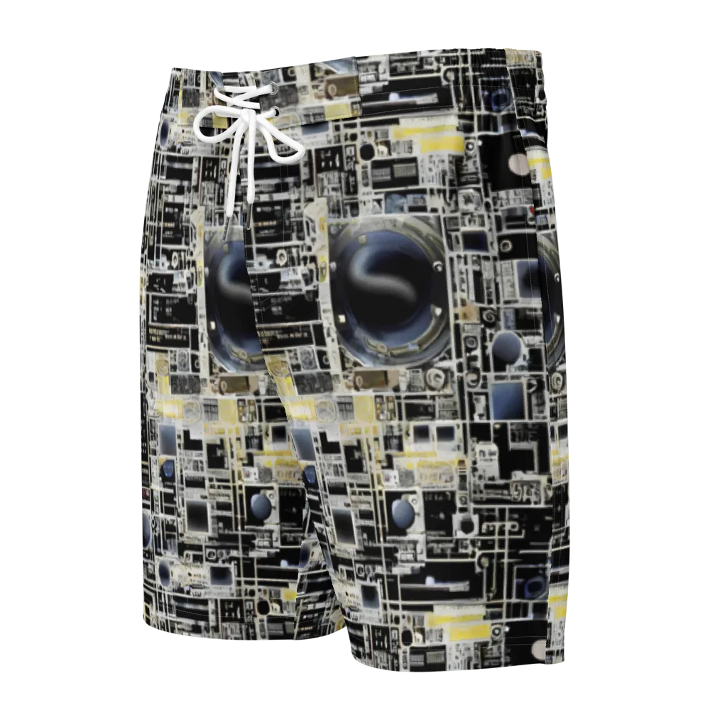 Midnight Control Grid on Men's Board Shorts — Front