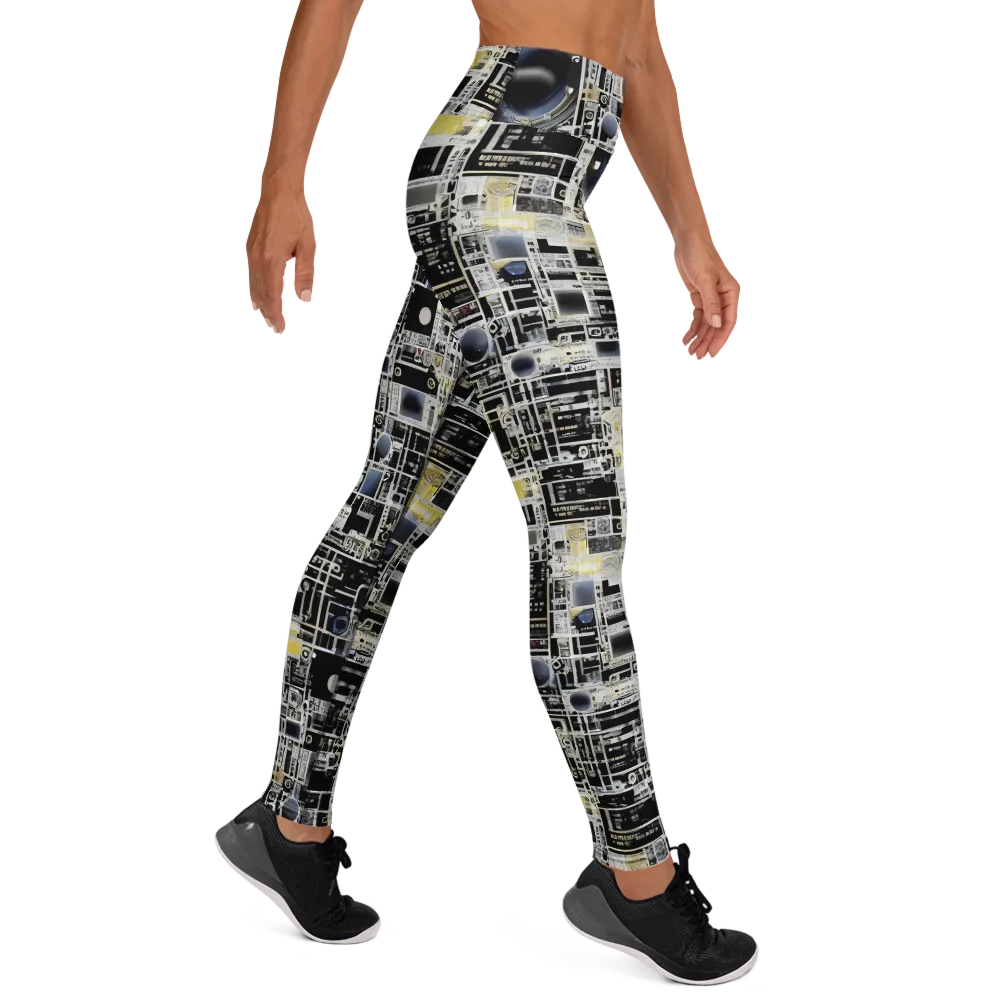 Midnight Control Grid on Yoga Leggings — Right