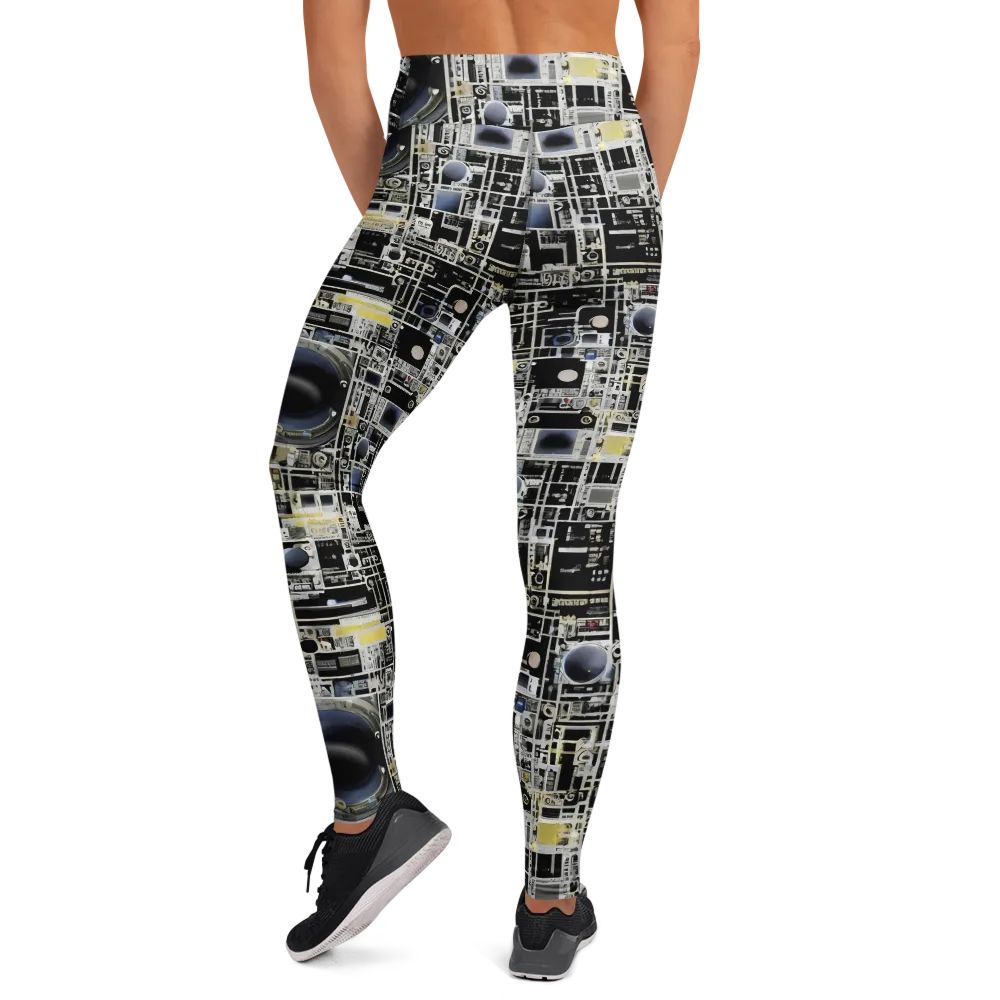 Midnight Control Grid on Yoga Leggings — Back
