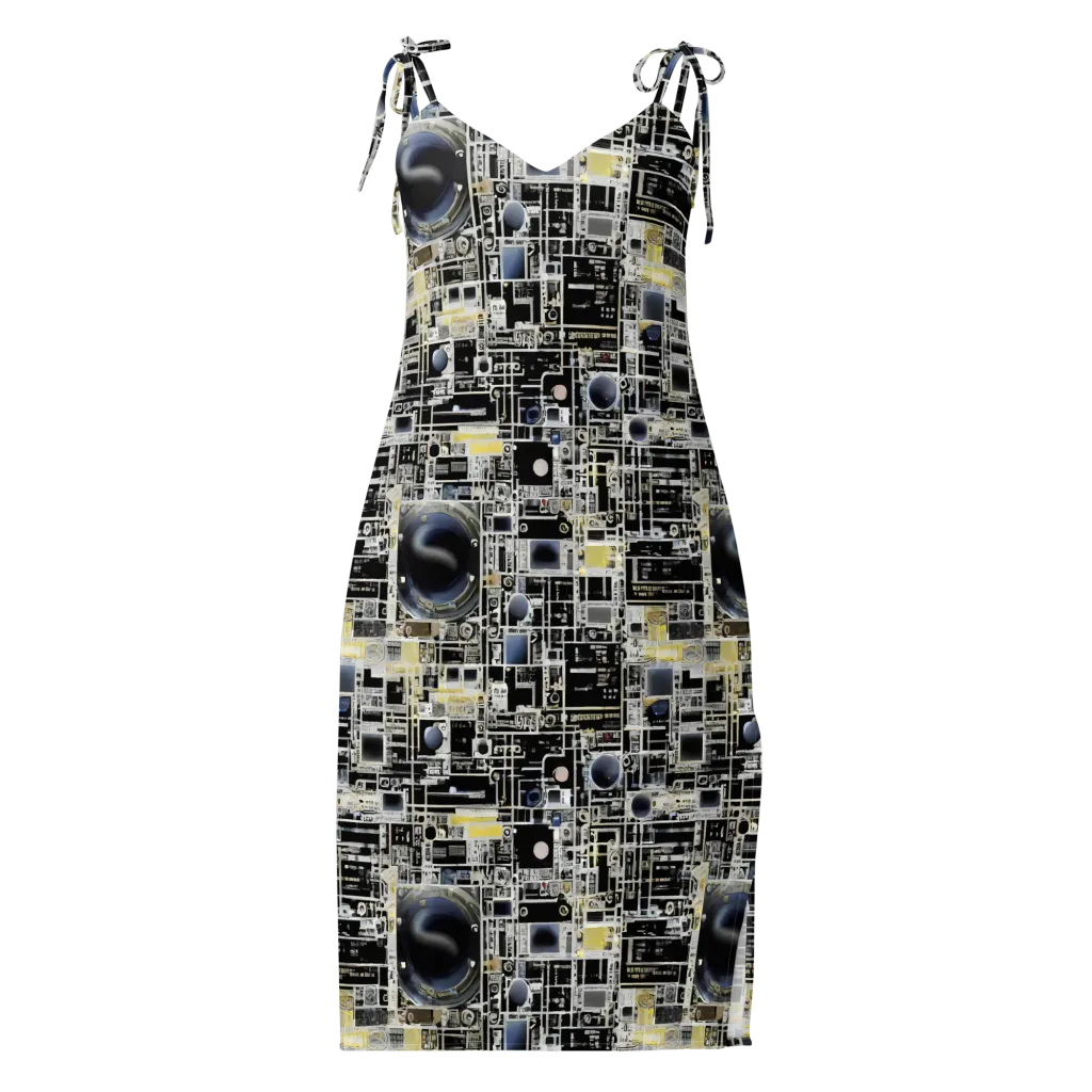 Midnight Control Grid on Slip Dress — Front