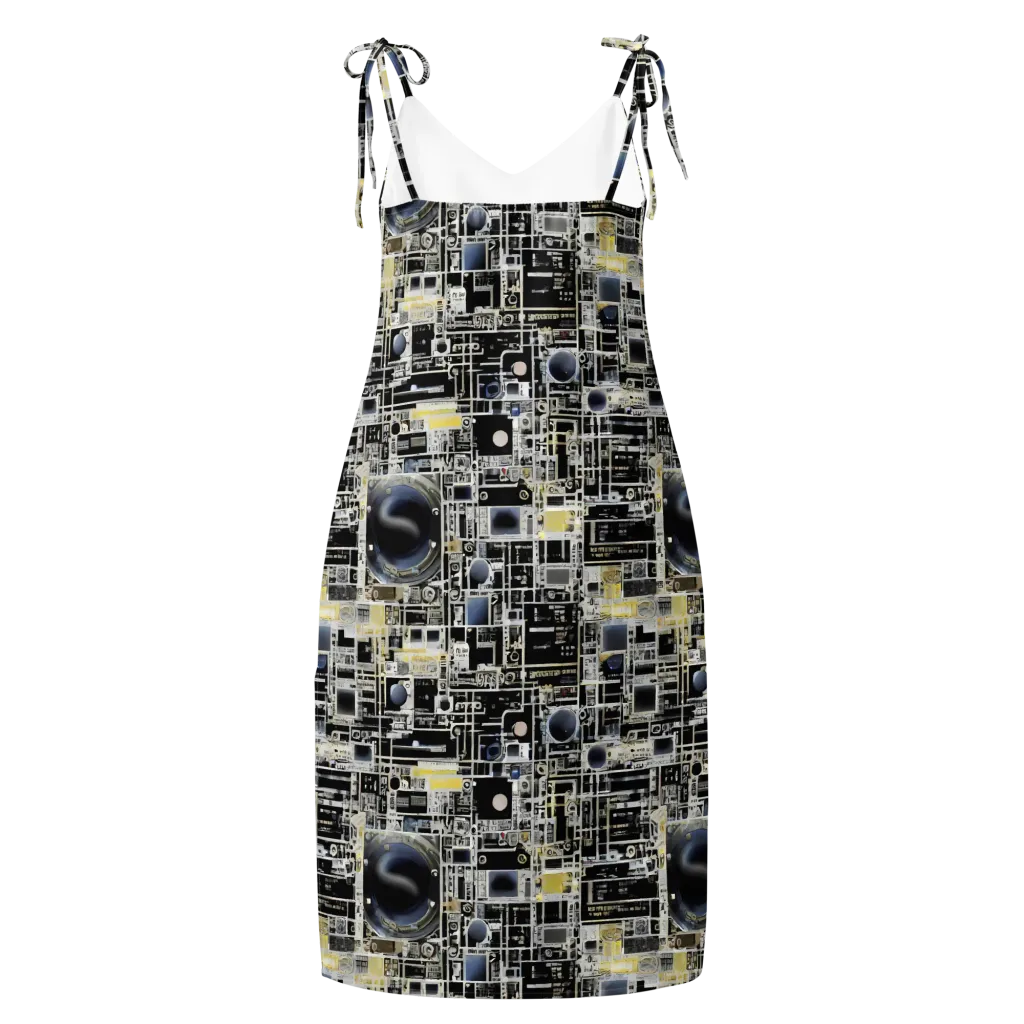 Midnight Control Grid on Slip Dress — Back