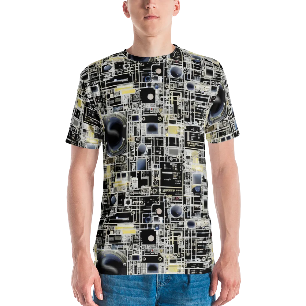Midnight Control Grid on Men's Crew Neck T-Shirt — Front