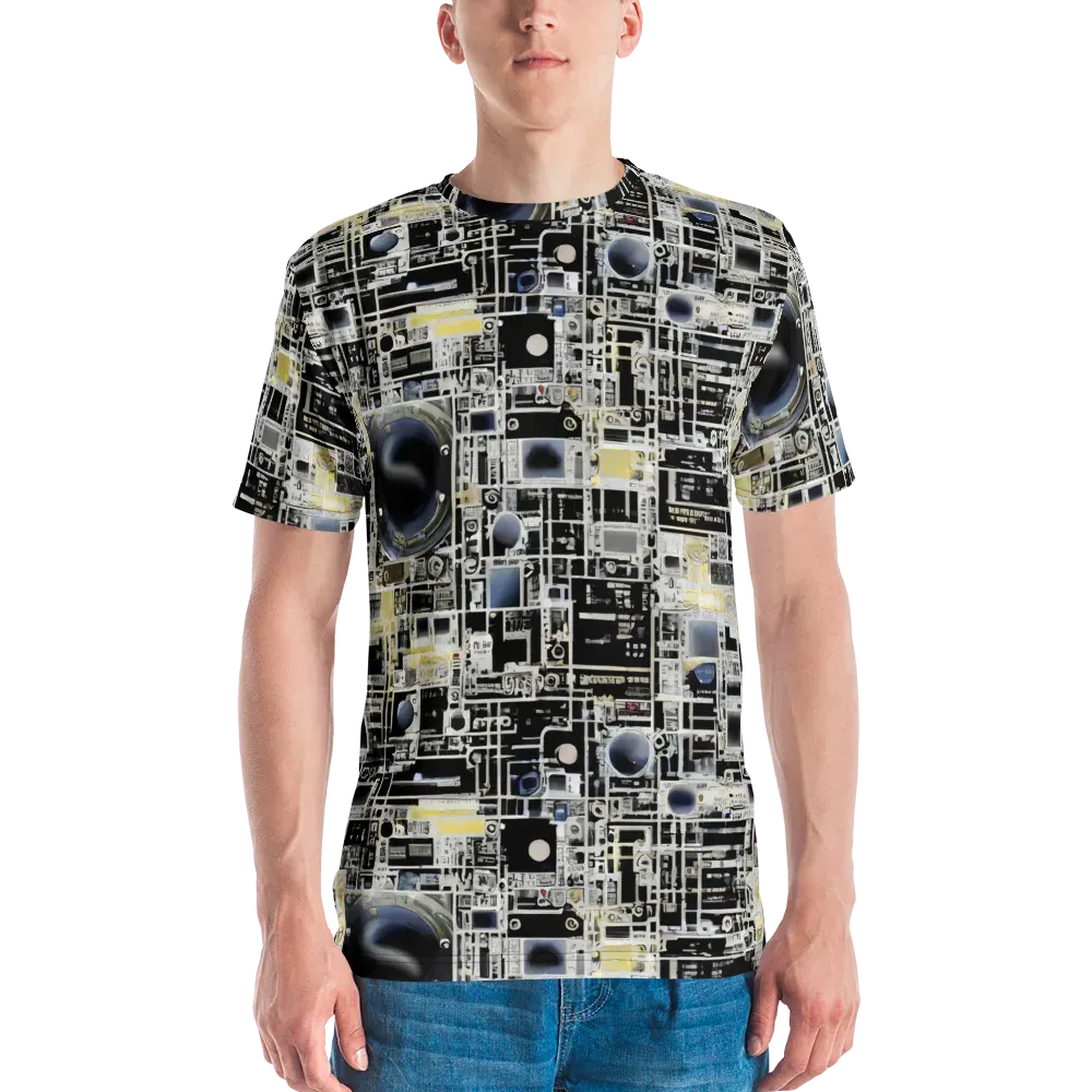 Midnight Control Grid on Men's Crew Neck T-Shirt — Front