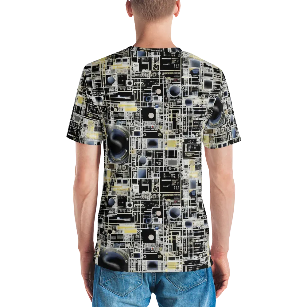 Midnight Control Grid on Men's Crew Neck T-Shirt — Back