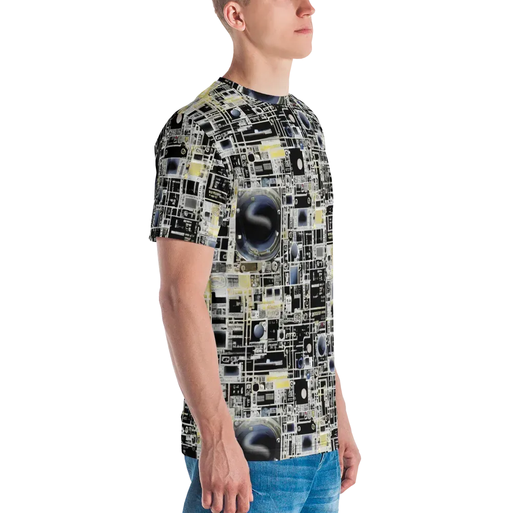 Midnight Control Grid on Men's Crew Neck T-Shirt — Right